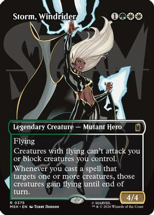 Storm, Windrider (Borderless) (MSH-375) - Marvel Super Heroes Foil