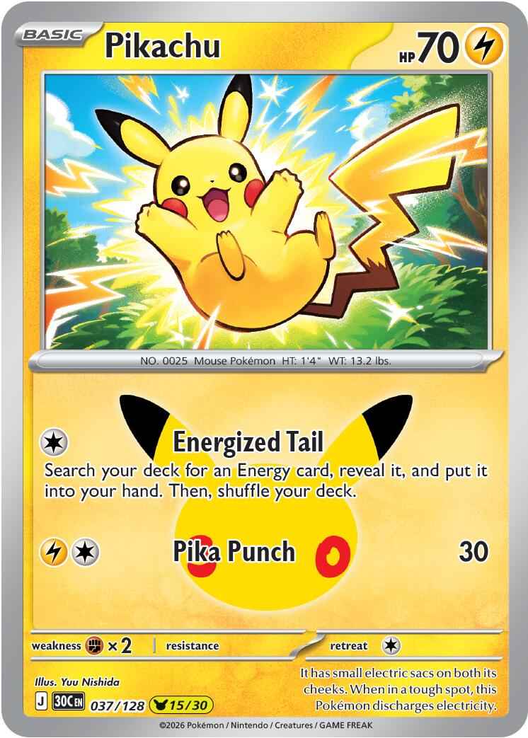 Pikachu (037/128) [Mega Evolution: 30th Celebration]