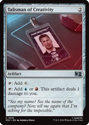 Talisman of Creativity (Surge Foil) (MSC-218) - Commander: Marvel Super Heroes Foil