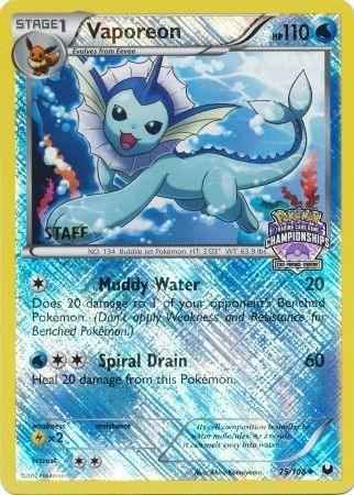 Vaporeon (25/108) (State Province Championship 2013 Promo Staff) [Black & White: Dark Explorers]