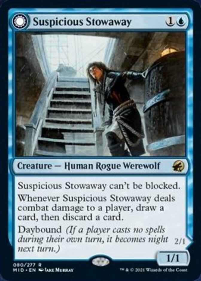Suspicious Stowaway // Seafaring Werewolf (MID-080) - Innistrad: Midnight Hunt: (Double Faced Transform)