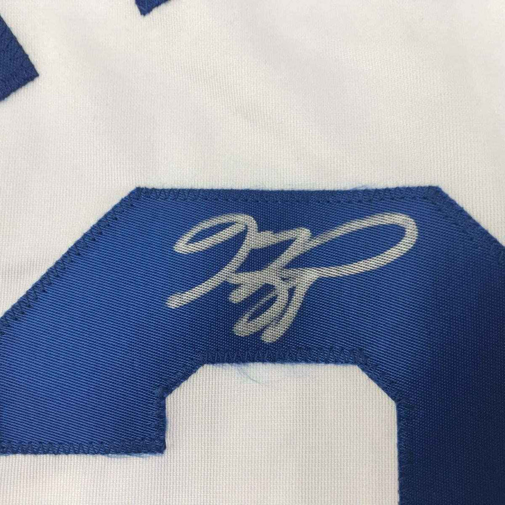 Autographed/Signed Mike Piazza New York NY White Baseball Jersey Beckett BAS COA