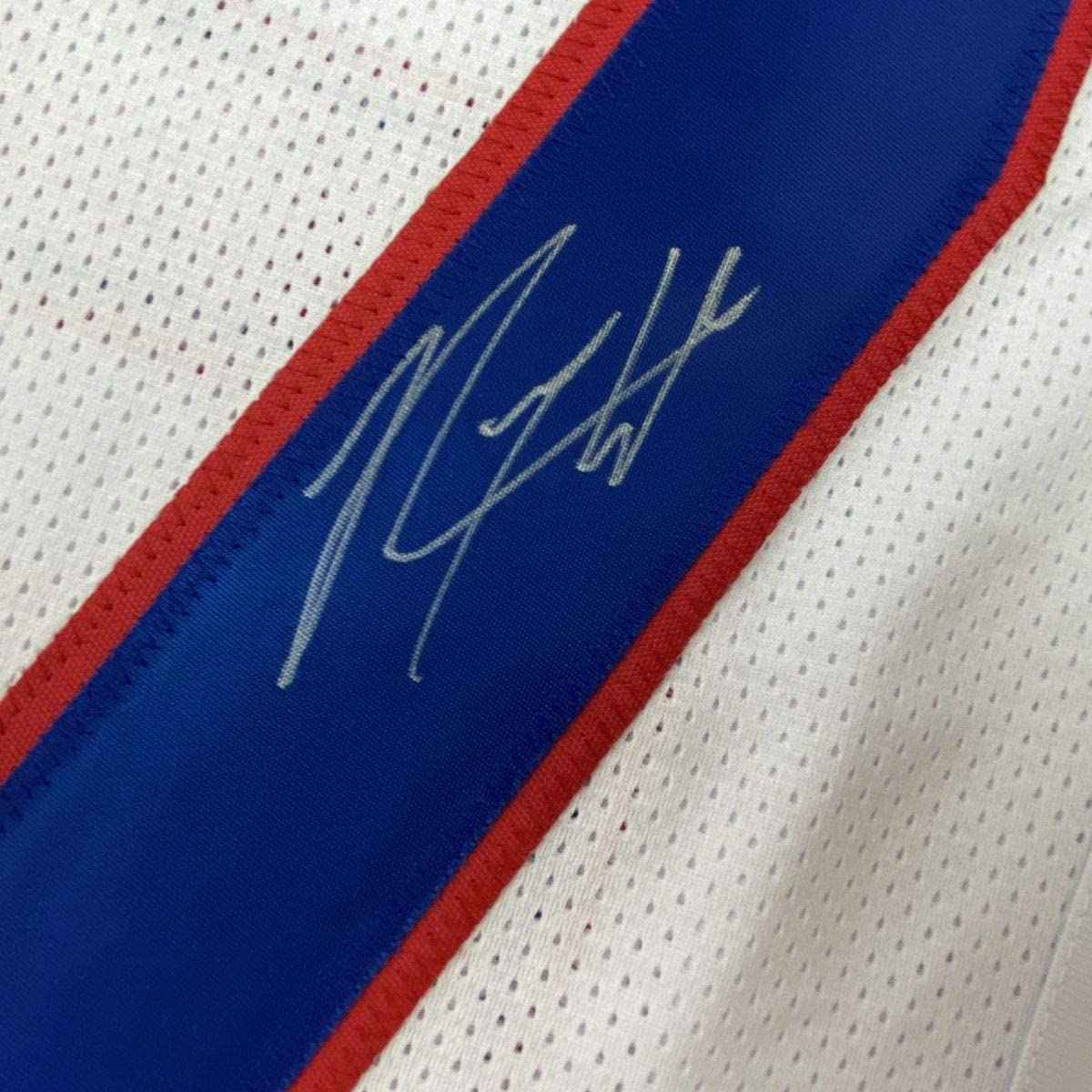 Autographed/Signed Rodney Hampton New York White Football Jersey JSA COA