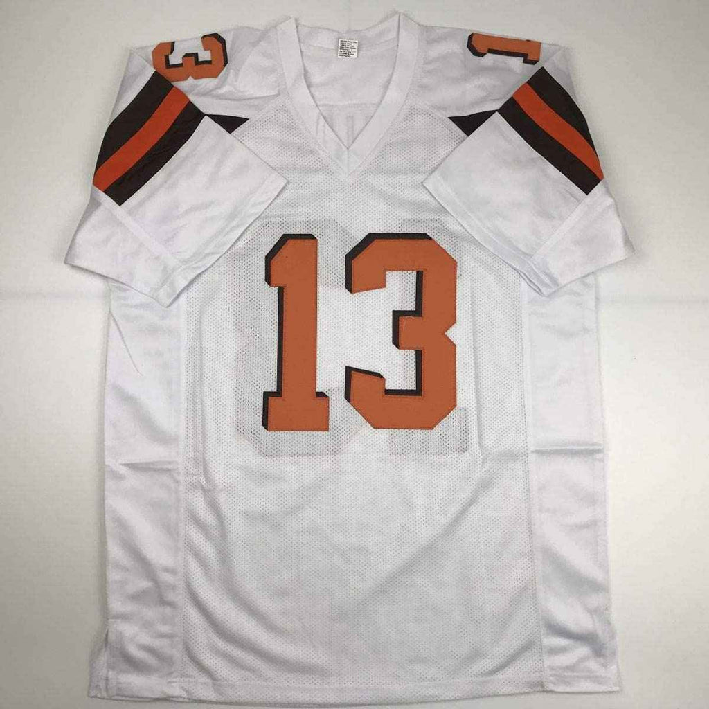 Autographed/Signed Odell Beckham Jr. Cleveland White Football Jersey JSA COA