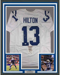 Framed Autographed/Signed TY T.Y. Hilton 35x39 Indianapolis White Football Jersey JSA COA