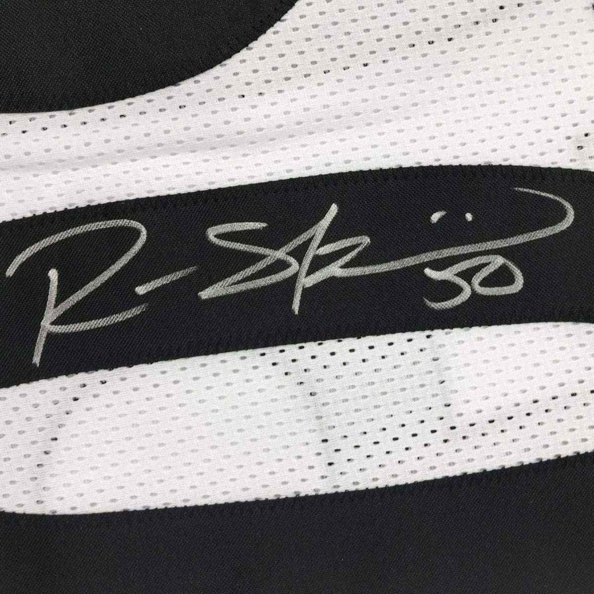 Framed Autographed/Signed Ryan Shazier 35x39 Pittsburgh White Football Jersey JSA COA