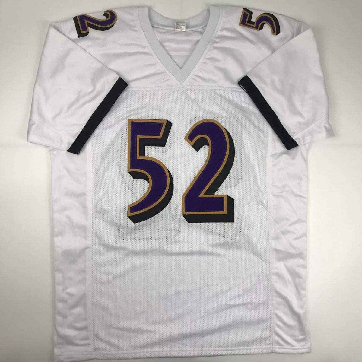 Autographed/Signed Ray Lewis Baltimore White Football Jersey JSA COA