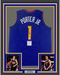 Framed Autographed/Signed Michael Porter Jr. 35x39 Denver Royal Blue Basketball Jersey PSA/DNA COA