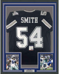 Framed Autographed/Signed Jaylon Smith 35x39 Dallas Dark Blue Football Jersey PSA/DNA COA