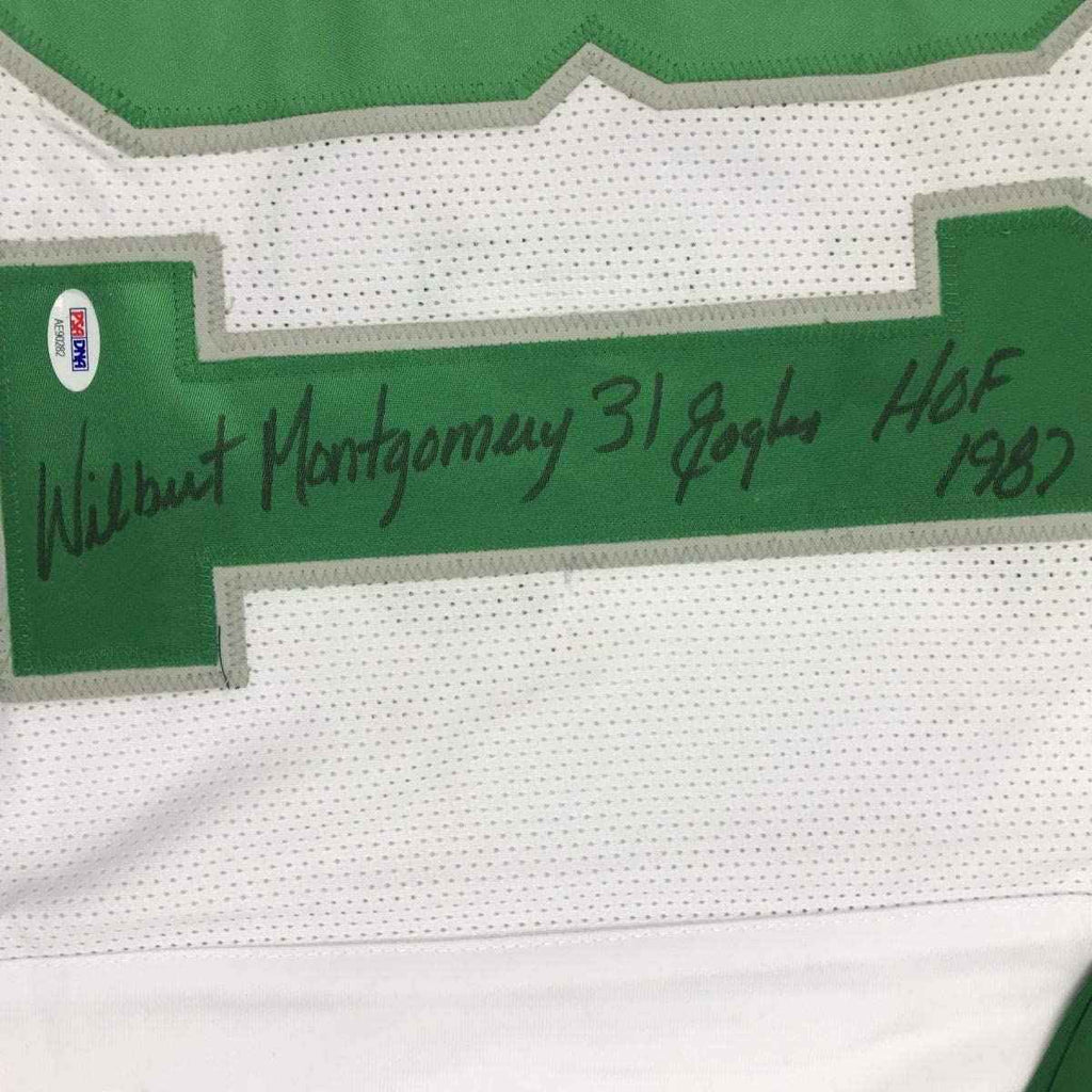 Autographed/Signed Wilbert Montgomery Inscribed Philadelphia White Football Jersey PSA/DNA COA