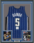 Framed Autographed/Signed Mohamed Mo Bamba 35x39 Orlando Blue Basketball Jersey Beckett BAS COA