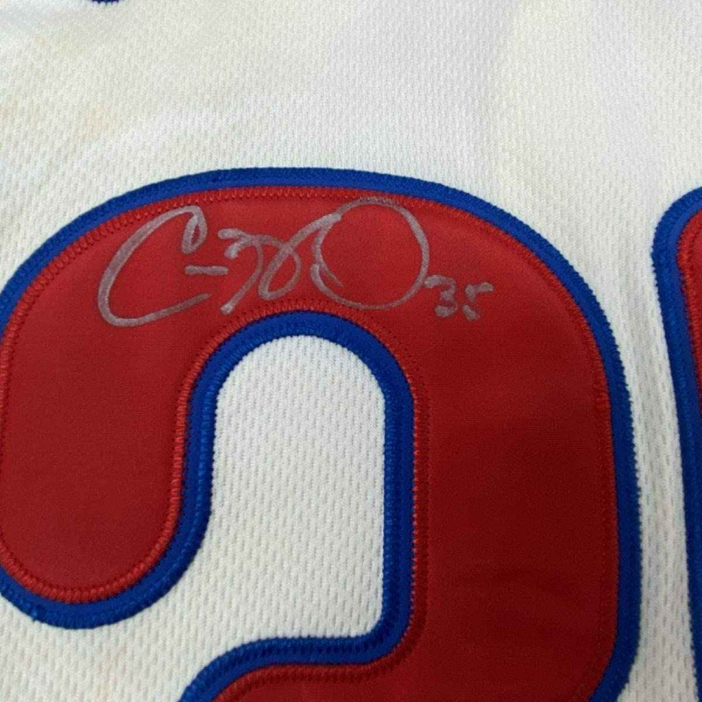 Autographed/Signed Cole Hamels Philadelphia Cream Baseball Jersey JSA COA