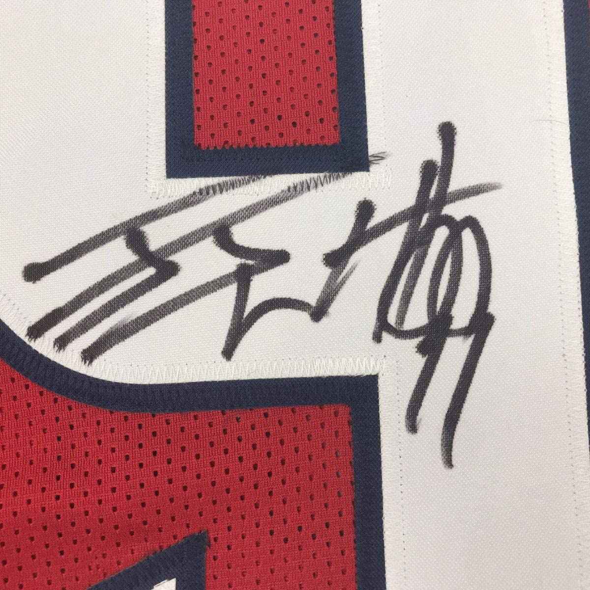 Autographed/Signed J.J. JJ Watt Houston Red Football Jersey JSA COA