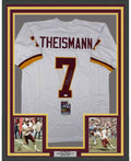 Framed Autographed/Signed Joe Theismann SB XVII Champs 35x39 Washington White Football Jersey JSA COA