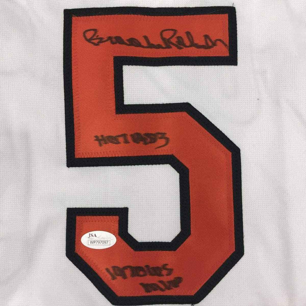 Autographed/Signed Brooks Robinson 1970 WS MVP HOF 1983 Baltimore White Baseball Jersey JSA COA Holo