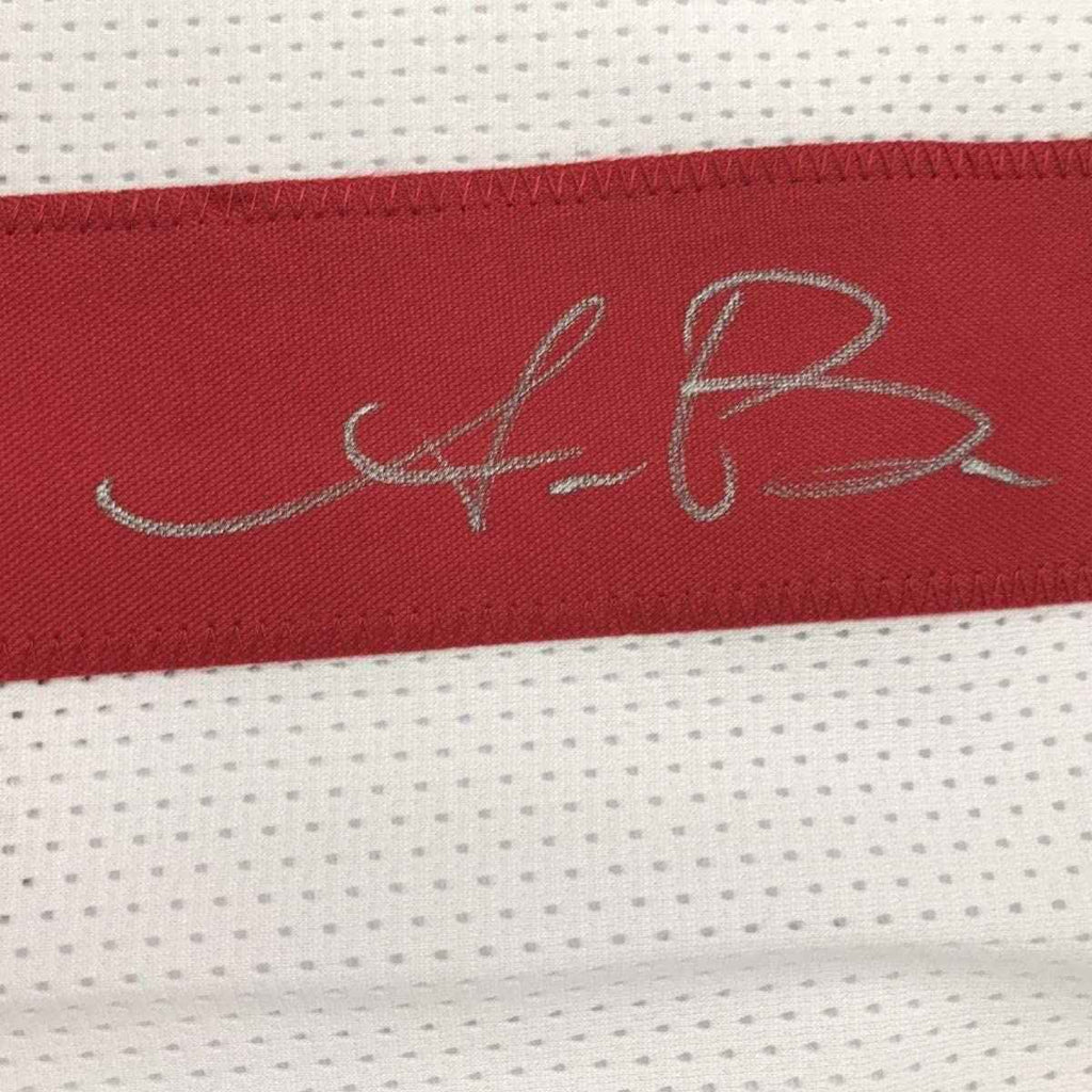 Framed Autographed/Signed AJ A.J. Brown 35x39 Ole Miss White College Football Jersey JSA COA