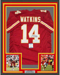 Framed Autographed/Signed Sammy Watkins 35x39 Kansas City Red Football Jersey Beckett BAS COA