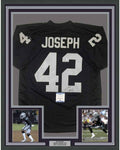 Framed Autographed/Signed Karl Joseph 35x39 Oakland Black Football Jersey Beckett BAS COA