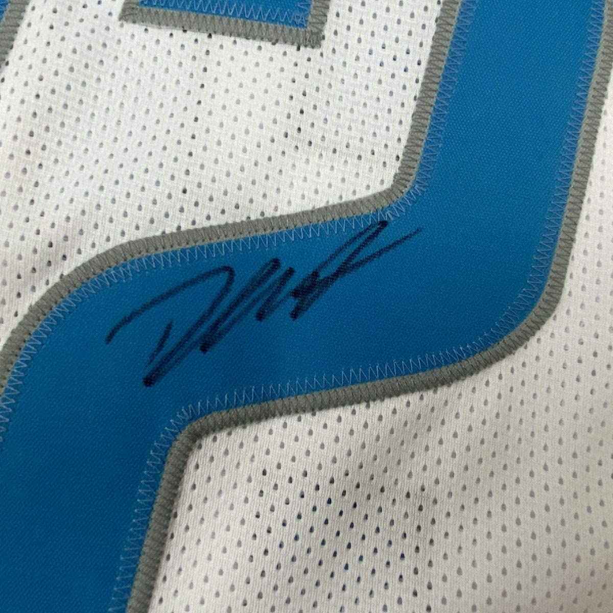 Autographed/Signed D'Andre Swift Detroit White Football Jersey JSA COA