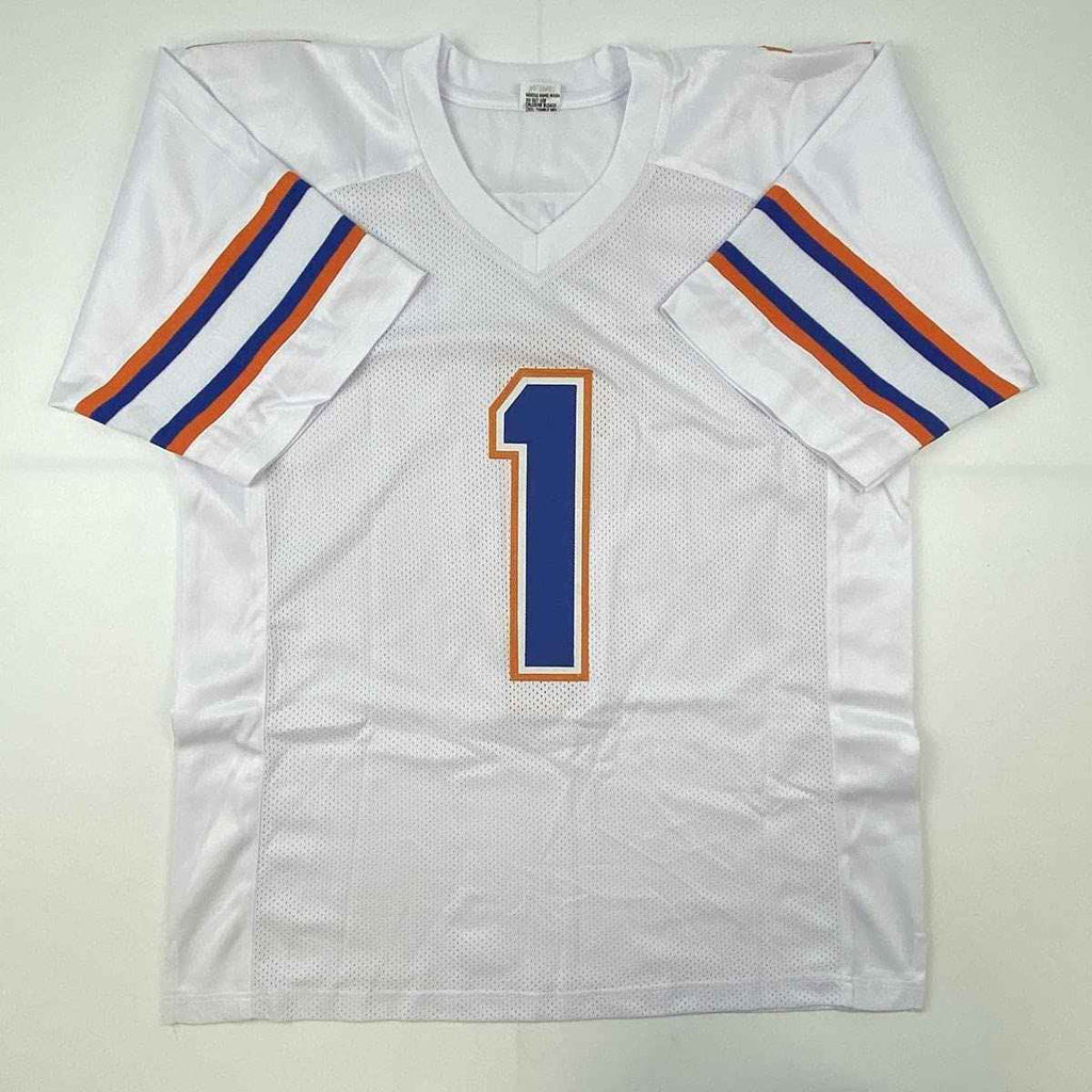 Autographed/Signed Kadarius Toney Florida White College Football Jersey JSA COA
