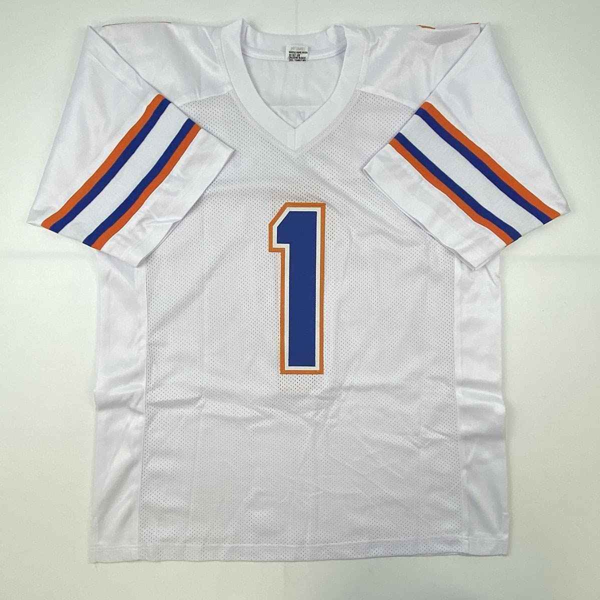 Autographed/Signed Kadarius Toney Florida White College Football Jersey JSA COA