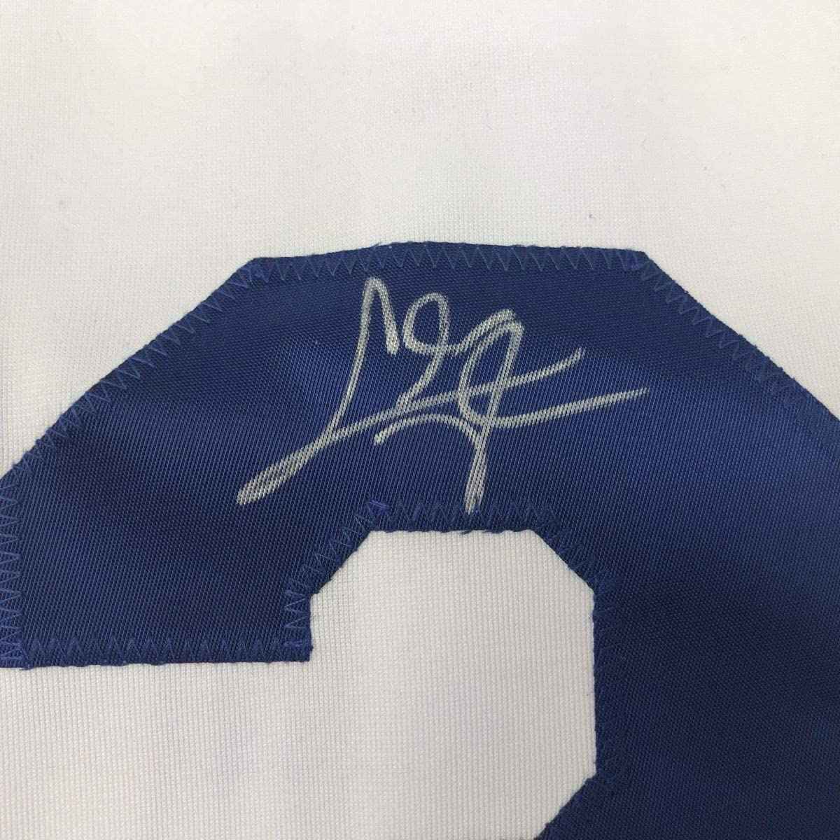 Framed Autographed/Signed Chris Taylor 35x39 Los Angeles LA White Baseball Jersey JSA COA