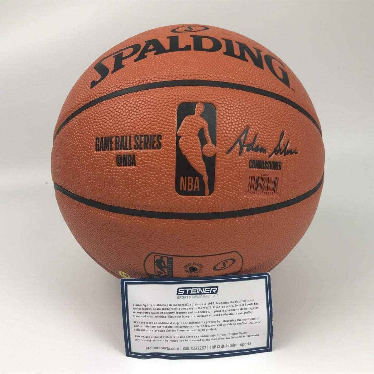 Autographed/Signed Stephen Curry Golden State Warriors Full Size Spalding Basketball Steiner Sports COA