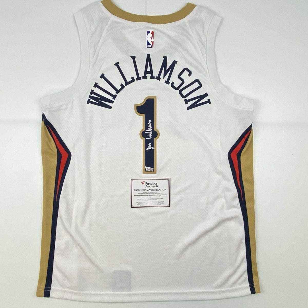 Autographed/Signed Zion Williamson New Orleans Pelicans White Swingman Nike Basketball Jersey Fanatics COA
