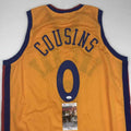 Autographed/Signed Demarcus Cousins Golden State Yellow Basketball Jersey JSA COA