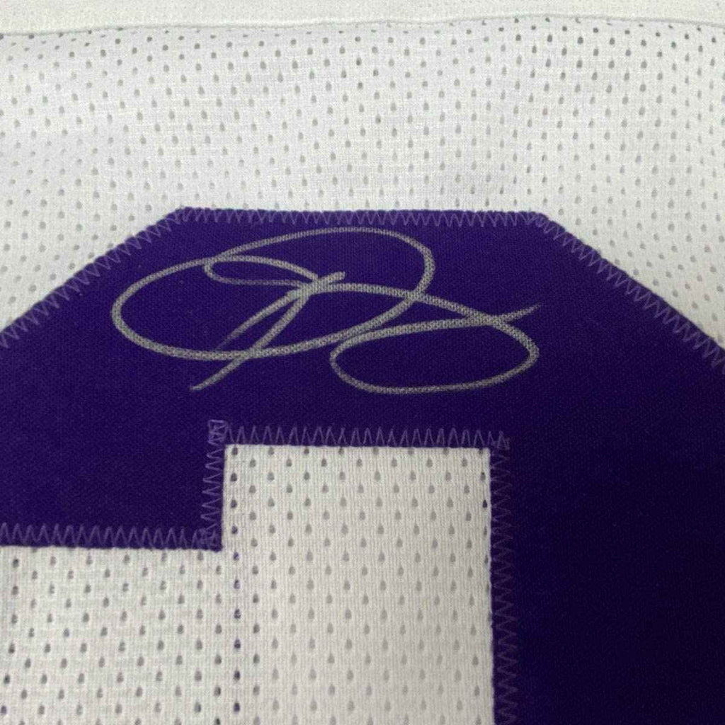 Framed Autographed/Signed Odell Beckham Jr. 35x39 LSU White College Football Jersey JSA COA