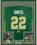 Framed Autographed/Signed Harrison Smith 35x39 Notre Dame Green College Football Jersey Beckett BAS COA