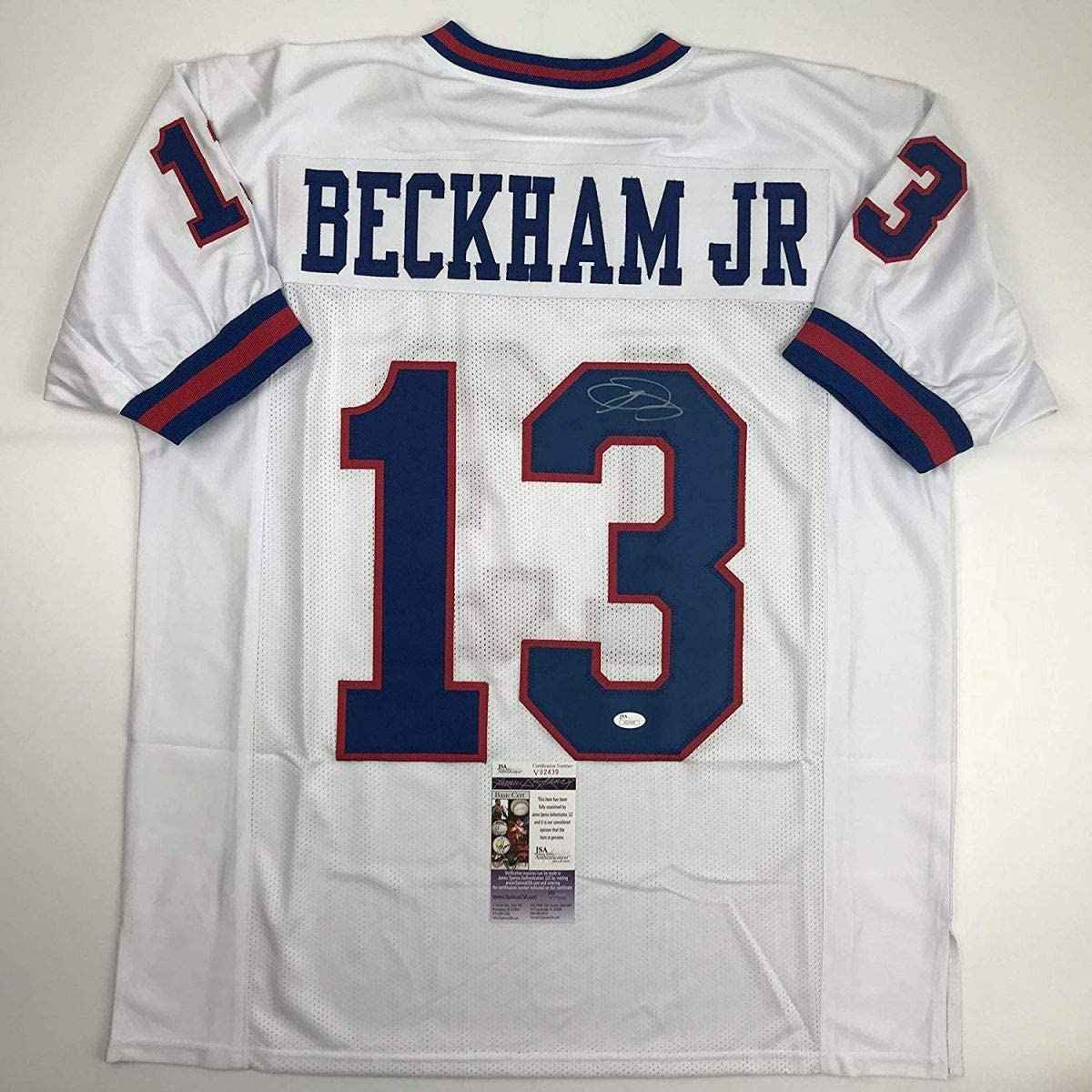 Autographed/Signed Odell Beckham Jr. New York Color Rush Football Jersey JSA COA