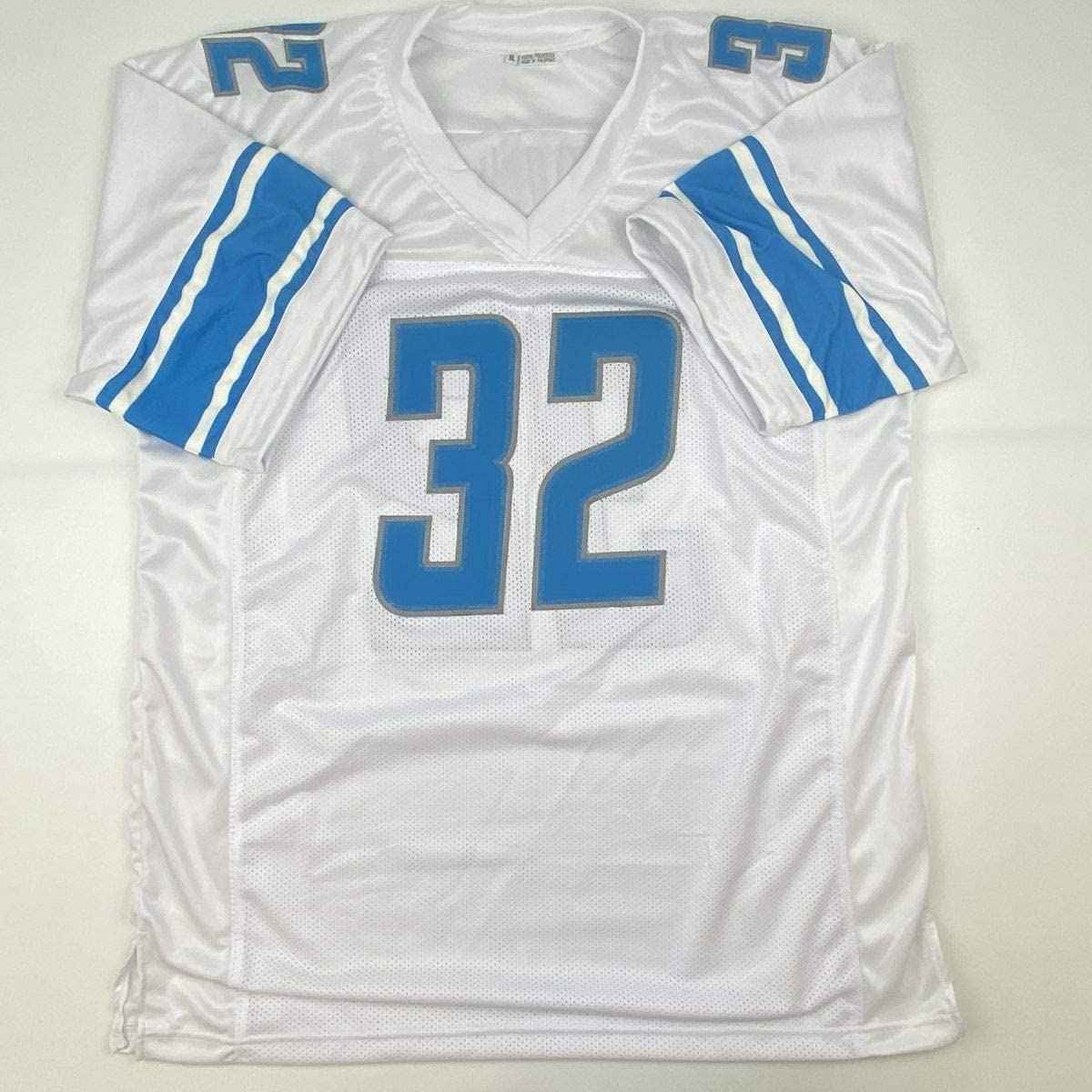Autographed/Signed D'Andre Swift Detroit White Football Jersey JSA COA