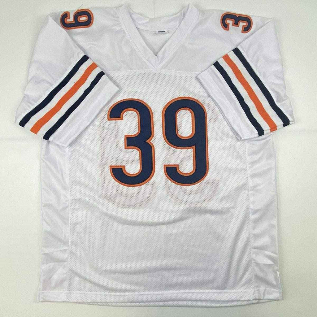 Autographed/Signed Eddie Jackson Chicago White Football Jersey Beckett BAS COA