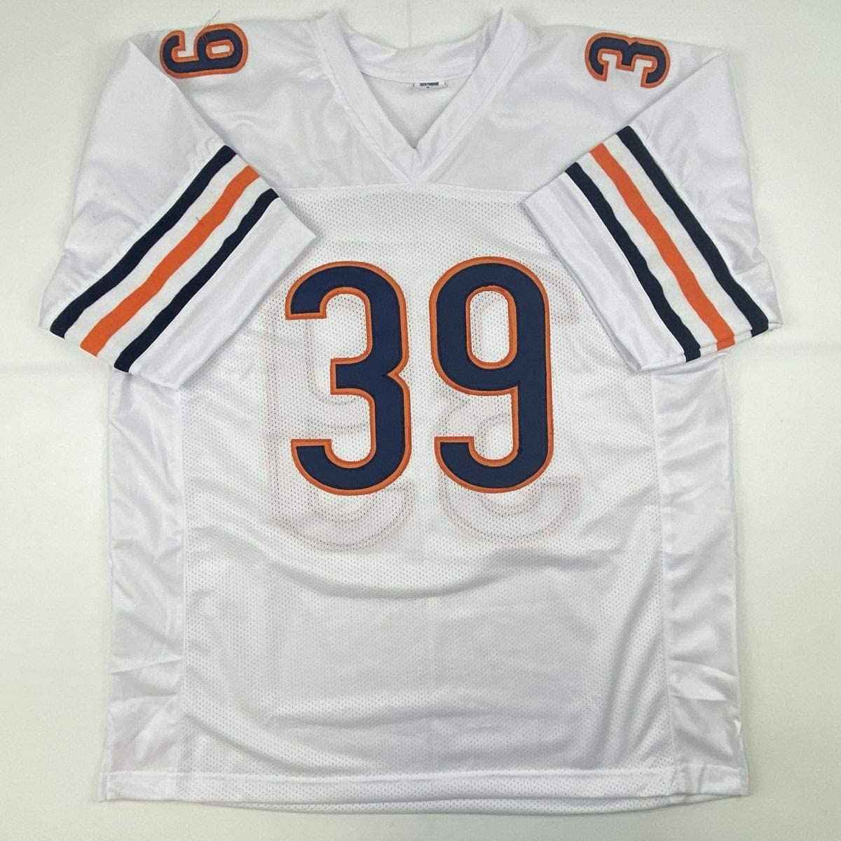 Autographed/Signed Eddie Jackson Chicago White Football Jersey Beckett BAS COA