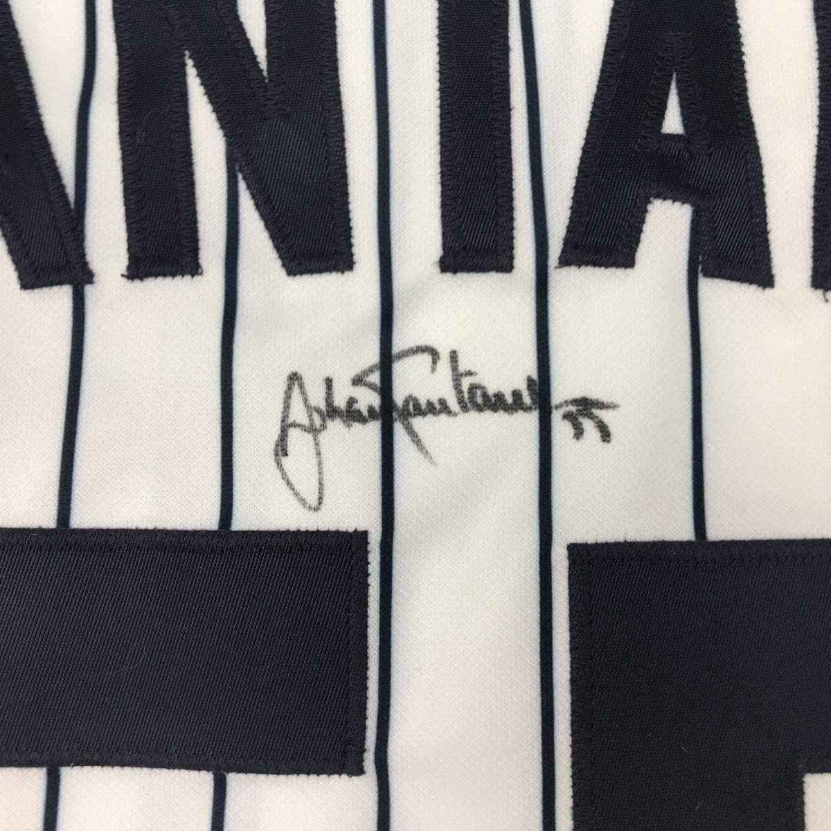 Framed Autographed/Signed Johan Santana 35x39 Minnesota Pinstripe Baseball Jersey Beckett BAS COA