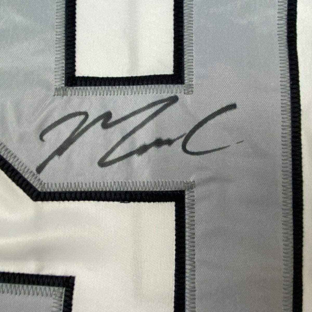 Framed Autographed/Signed Maxx Crosby 35x39 Las Vegas Oakland Color Rush Football Jersey JSA COA