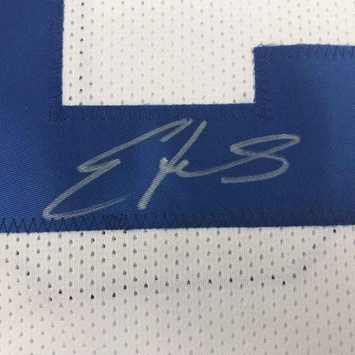 Autographed/Signed Edgerrin James Indianapolis White Football Jersey JSA COA