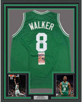 Framed Autographed/Signed Kemba Walker 35x39 Boston Green Basketball Jersey JSA COA