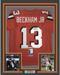 Framed Autographed/Signed Odell Beckham Jr. 35x39 Cleveland Orange Football Jersey JSA COA