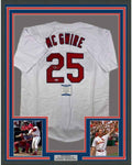 Framed Autographed/Signed Mark McGwire 35x39 St. Louis White Baseball Jersey JSA COA