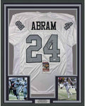 Framed Autographed/Signed Johnathan Abram 35x39 Las Vegas Oakland Color Rush Football Jersey JSA COA