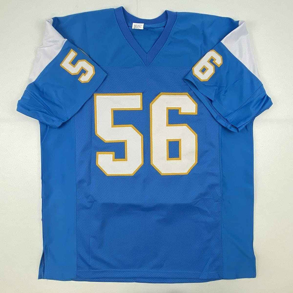 Autographed/Signed Shawne Merriman San Diego Powder Blue Football Jersey Beckett BAS COA