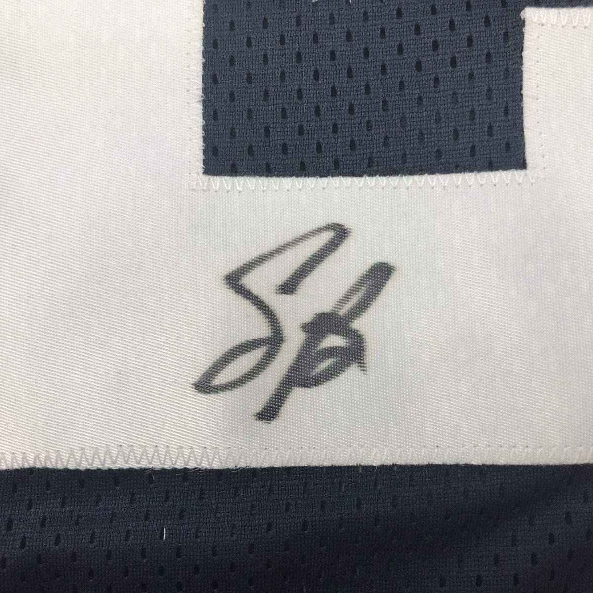 Framed Autographed/Signed Saquon Barkley 35x39 Penn State Blue College Football Jersey PSA/DNA COA