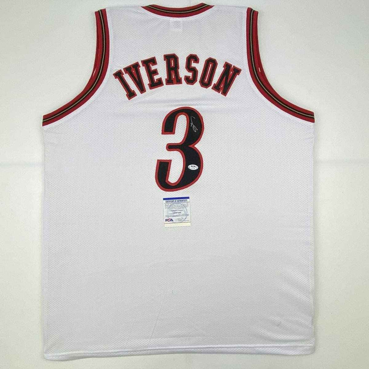 Autographed/Signed Allen Iverson Philadelphia White Basketball Jersey PSA/DNA COA