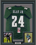 Framed Autographed/Signed Darius Slay Jr. 35x39 Philadelphia Green Football Jersey JSA COA