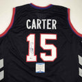 Autographed/Signed Vince Carter Toronto Black Basketball Jersey Beckett BAS COA