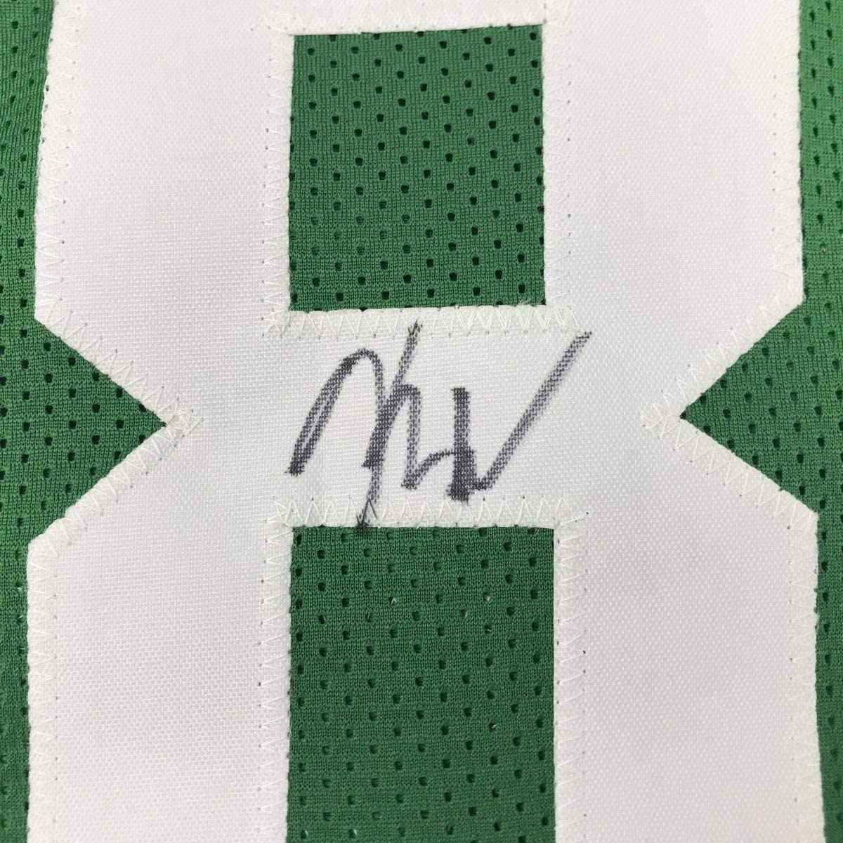 Framed Autographed/Signed Kemba Walker 35x39 Boston Green Basketball Jersey JSA COA