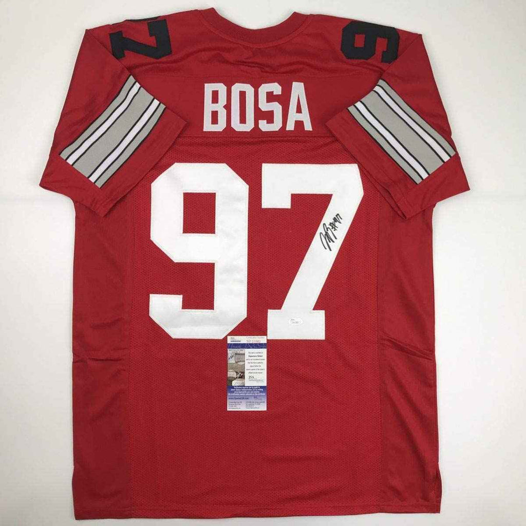 Autographed/Signed Joey Bosa Ohio State Red College Football Jersey JSA COA