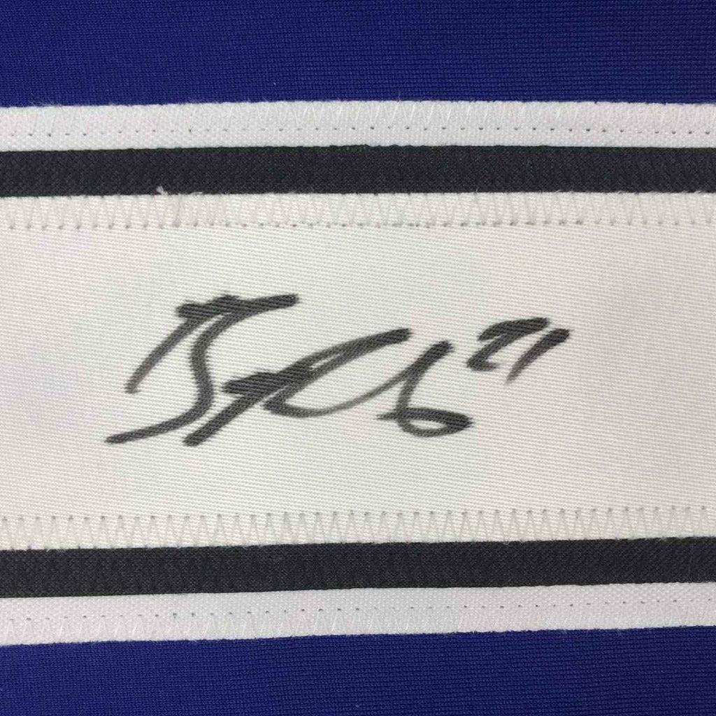 Autographed/Signed Brayden Point Tampa Bay Blue Hockey Jersey JSA COA